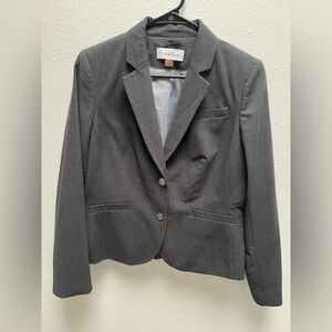 Calvin Klein Womens Charcoal 2 button Blazer Size 12p